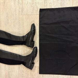 Black Knee-High Boots with Dust Bag